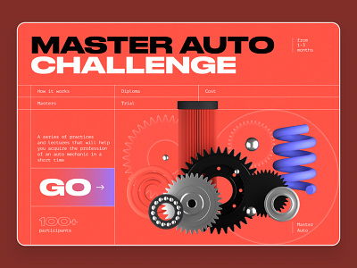 Service Master Auto Challenge 3d auto cinema4d design figma illustration rozov service ui wnbl