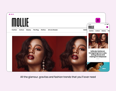 Mollie magazine website concept adobe xd branding mobile product design ui ui design user experience user interface ux design uxui web design