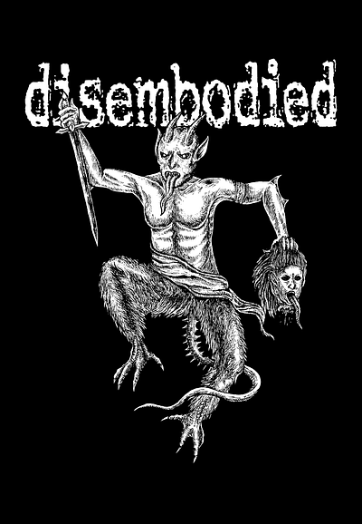 DISEMBODIED BAND artwork collage illustration cover album dark art deathmetal design freehand hand drawn hardcore punk horror illustration