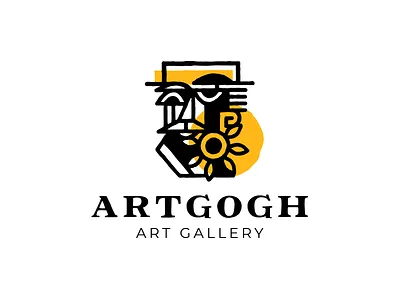 Artgogh art character flower gallery logo logotype man nature sun sunflower vangogh
