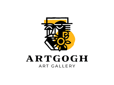 Artgogh art character flower gallery logo logotype man nature sun sunflower vangogh