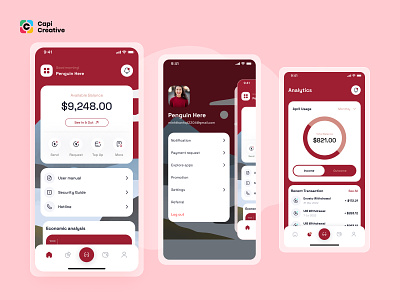 Banking Mobile App - Mobile Design Concept app app design banking capi creative design internet banking mobile mobile app mobile banking mobile design online banking ui ui kit
