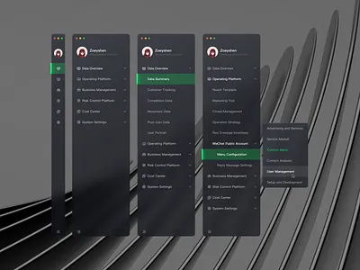System Navigation Design bubbles dashboard navigation system web