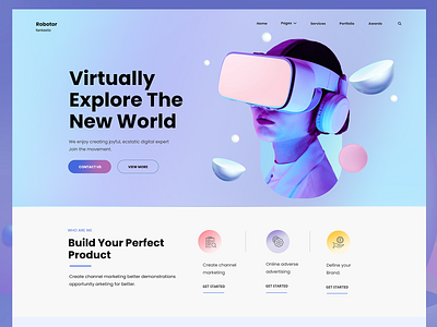 Virtual Reality Homepage Concept Design business design business website corporate design design figma design ui design virtual reality wordpress design wordpress theme