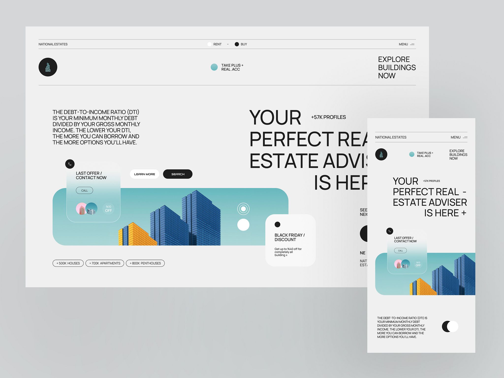 Real Estate Website UI/UX by Bogdan Falin for QClay on Dribbble