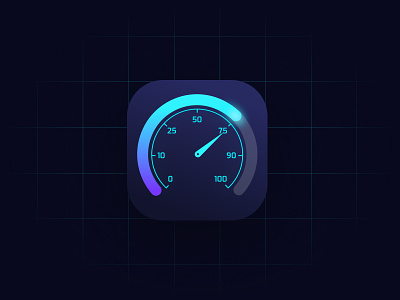 Speedtest iOS app icon app app store aso black branding dark design draw icon illustration internet ios logo minimal network speed ui