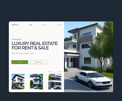 The main screen of the luxury Real Estate METROfun branding design graphic design typography ui ux