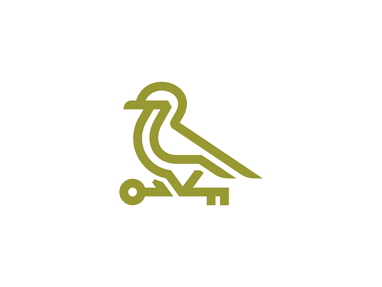 Bird And Key Logo by Aira | Logo Designer on Dribbble