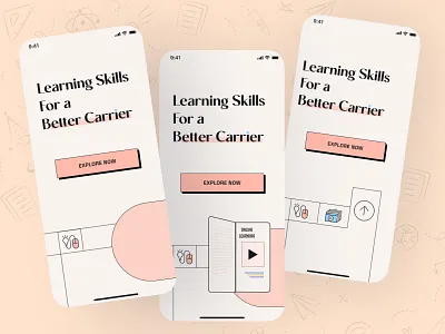 E-learning Onboarding Screen 2fa app app design application design authentication clean courses courses app courses landing page education illustrations minimal mobile mobile a mobile app onboarding onboarding illustrations onboarding screen signup process ui