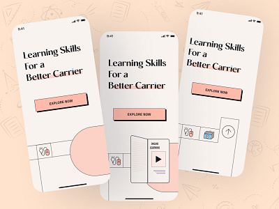 E-learning Onboarding Screen 2fa app app design application design authentication clean courses courses app courses landing page education illustrations minimal mobile mobile a mobile app onboarding onboarding illustrations onboarding screen signup process ui