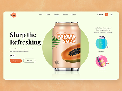 Refreshing Drink Homepage branding drinkwebsite drinkwebsitemockup figma mockup ui uiux webdesign