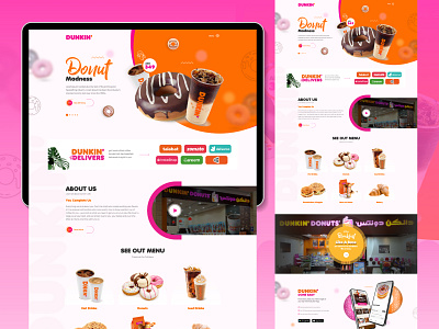 Dunkin Donuts | Web design | UI/UX branding design graphic design illustration logo logo design web design web development