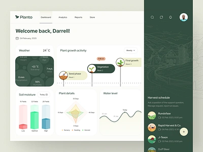 Smartfarm - Dashboard Design agriculture agritech crops dashboard dashboard design design farm farmer farmtech innovation organic farming plants product design tech ui ui design