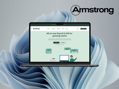 Armstrong HR behnace design dribbble figma illustration landing page logo mockup photoshop ui