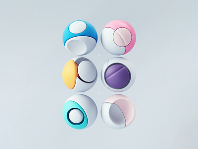 Spheres 3d 3dart 3ddesign 3dillustration abstract b3d blender blender3d branding c4d cinema4d colors design illustration logo octane render set tarka ui