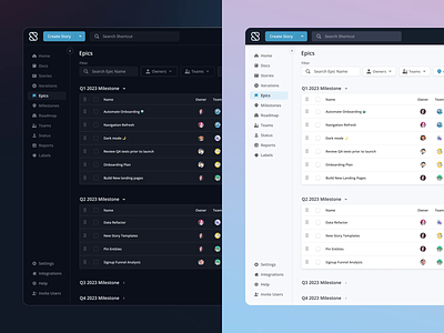 🌕 Dark & ☀️ Light Mode Refresh clean dark dark mode design system github jira kanban light light mode product management refresh shortcut trello vibrant visual design