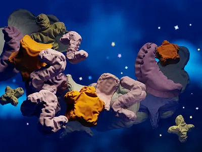 Starry Night ✨ 3d 3d design 3d designer 3d render abstract abstract render c4d cg designer cgi cinema4d redshift render sleep styleframe