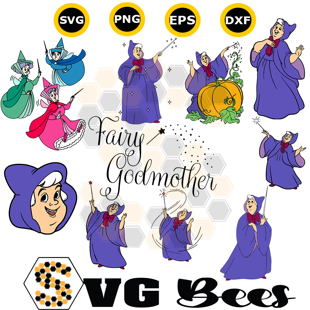 Cinderella Fairy Godmother SVG by SVGbees: SVG Files for Cricut - Get ...