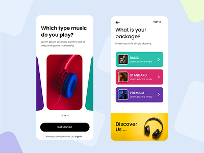 Music App UI Design. android app appdesign appui appux design headphone iphone mobile mobileapp musicapp musicappui prototype ui uidesign uidesigner uiux userinterface ux uxdesign