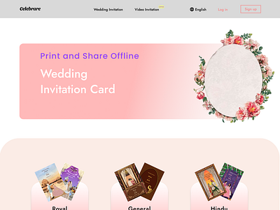 Celebrare Web Design ( Wedding Invitation Customizable Cards) adobe animation card design dribbble figma logo ui wedding wedding card design wedding card web ui design wedding ui design wedding web app