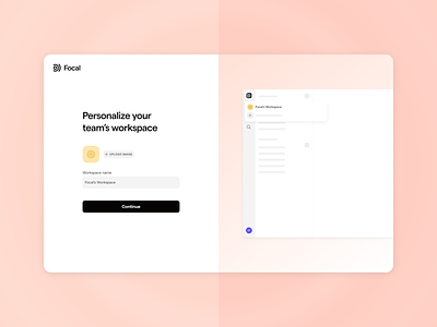 Focal Onboarding design onboarding onboarding flow personalize ui visual design web web design website workspace