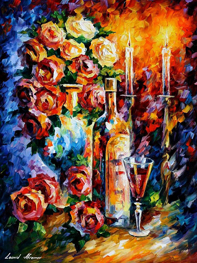 RED WINE IN THE NIGHT leonidafremov