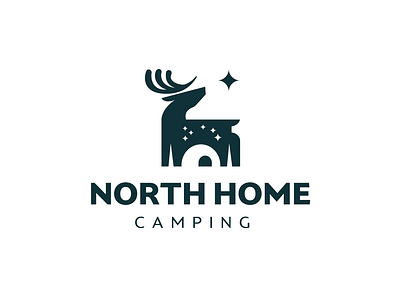 NORTH HOME branding camping design home logo north vector звезда иглу олень полярный