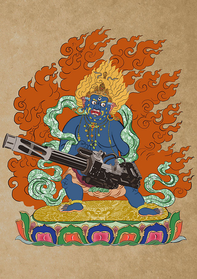 Namo Gatling Vajrapani illustration