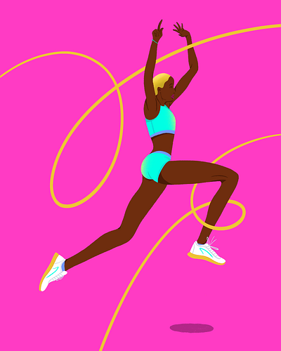 Runner digital illustration female athlete human figure illustration longjump movement olympics procreate procreateart triplejump