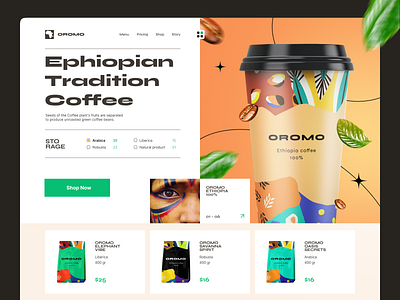 African coffee - product page UI african branding coffee design figma graphic design interface landing page marketplace new promo storage store ui ux website