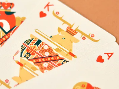 Quinn the Fox Playing Cards animals beautiful black cat board games card game color colour cute deck of cards design fox games illustrated cards illustration nature playing card playing cards poker cards quinn the fox stag