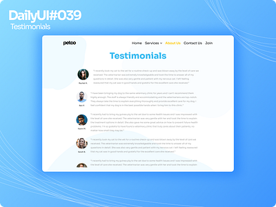 Daily UI Challenge #039|| Testimonials branding dailyui design graphic design iillustration illustration logo ui vector web design