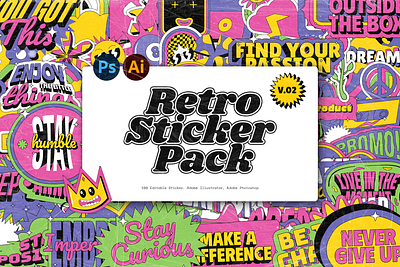 25 Y2K Stickers Retro Pack Vol.2