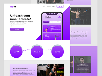 Flexfit- concept branding design fitness app fitness app website fitness website graphic design sports web web design website ideas
