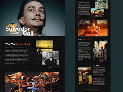 Longread about Salvador Dali banner design figma graphic design illustration longread salvador dali ui ux web design