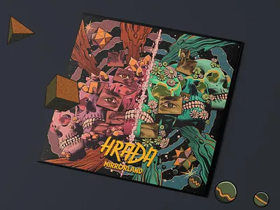 Mirrorland album cosmic cosmos cover illustration music psychedelic sci fi scifi skull space surreal universe