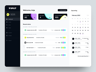 Admin Dashboard: Retrospectives at scale admin dashboard dashboard dashboard design retrospective app ui uidesign ux uxdesign