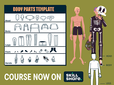 Build a body! adobe boston character character design course flat free graphic design illustration illustrator skillshare vector