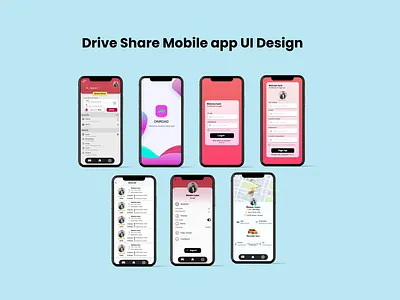 Drive share mobile app UI design app ui design design drive share app ios app mobile app mobile app ui design ride share app ui ui design ux