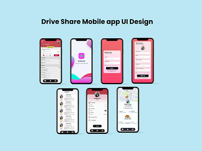 Drive share mobile app UI design app ui design design drive share app ios app mobile app mobile app ui design ride share app ui ui design ux