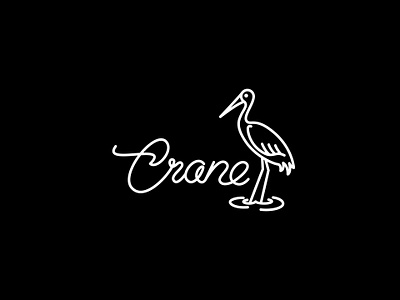 Crane branding crane illustration lettering logo