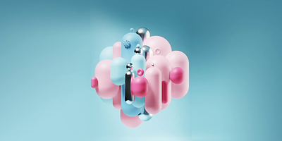 Breathing Blue 3d animation branding candy design graphic design illustration logo motion graphics pink sweet
