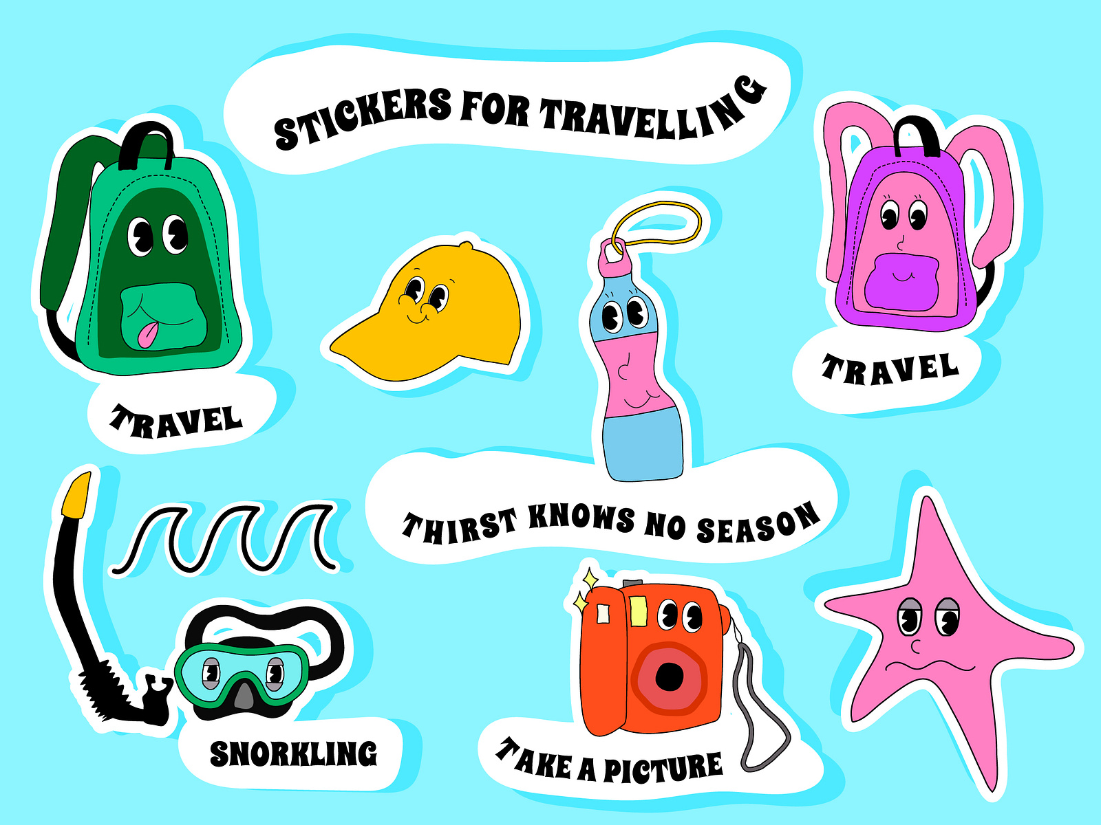 Stickers for travelling by Julia_Li on Dribbble