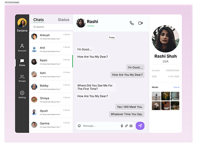 Chat Message ui visual design