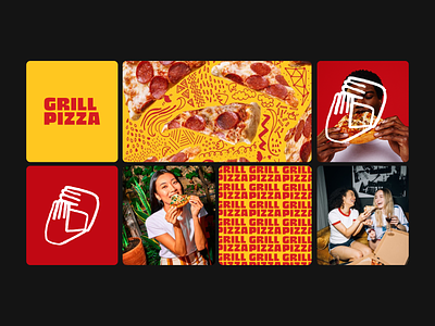 LOGO/BRAND IDENTITY FOR GRILL PIZZA abstract adobe bold brand design brand identity branding branding design design graphic design grill hand illustration logo logo design minimal motion graphics pizza pizza logo playful typography