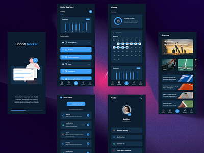 Habbit Tracker - Mobile Ap for effortlessly building good habits app branding designapp habbit habbittracker mobile trackers ui uimobile uiux ux