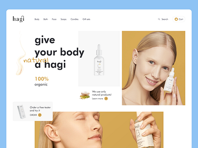 Website: Body cream, cosmetic, face branding cosmetic cream design graphic design identity iu ui uxui web design