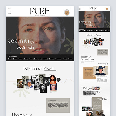 Pure Magazine - Celebrating Women branding design events fashion graphic design magazine mode motion graphics power ui uidesign webdesign website women