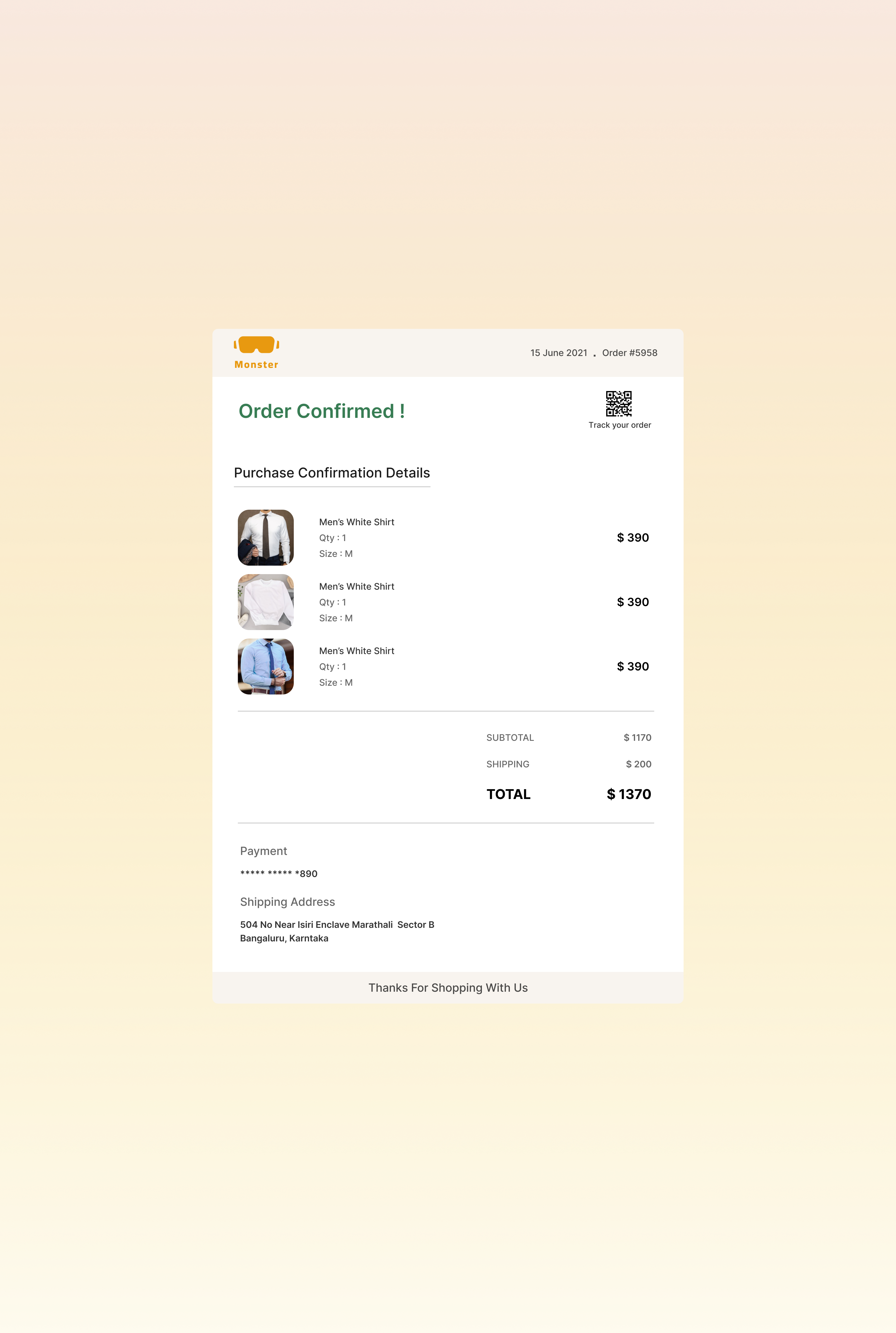 Email Reciept design typography ui user interface visual design