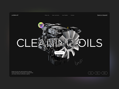 Motor oils design landing page typography ui ux website